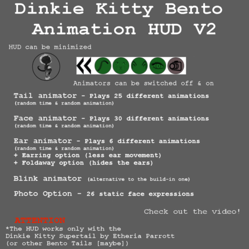 Bento Dinkie Kitty Animator HUD 2.0 Poster by Nofu
